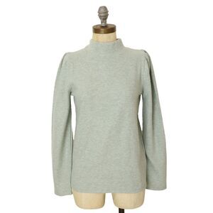 MADEWELL (Re)sourced Plush Mockneck Puff-Sleeve Top Size S Sage Green EUC B89
